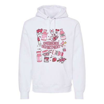 Emergency Department Valentine Er Nurse Premium Hoodie