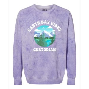 Earth Day Vibes Custodian Cute Gift Colorblast Crewneck Sweatshirt