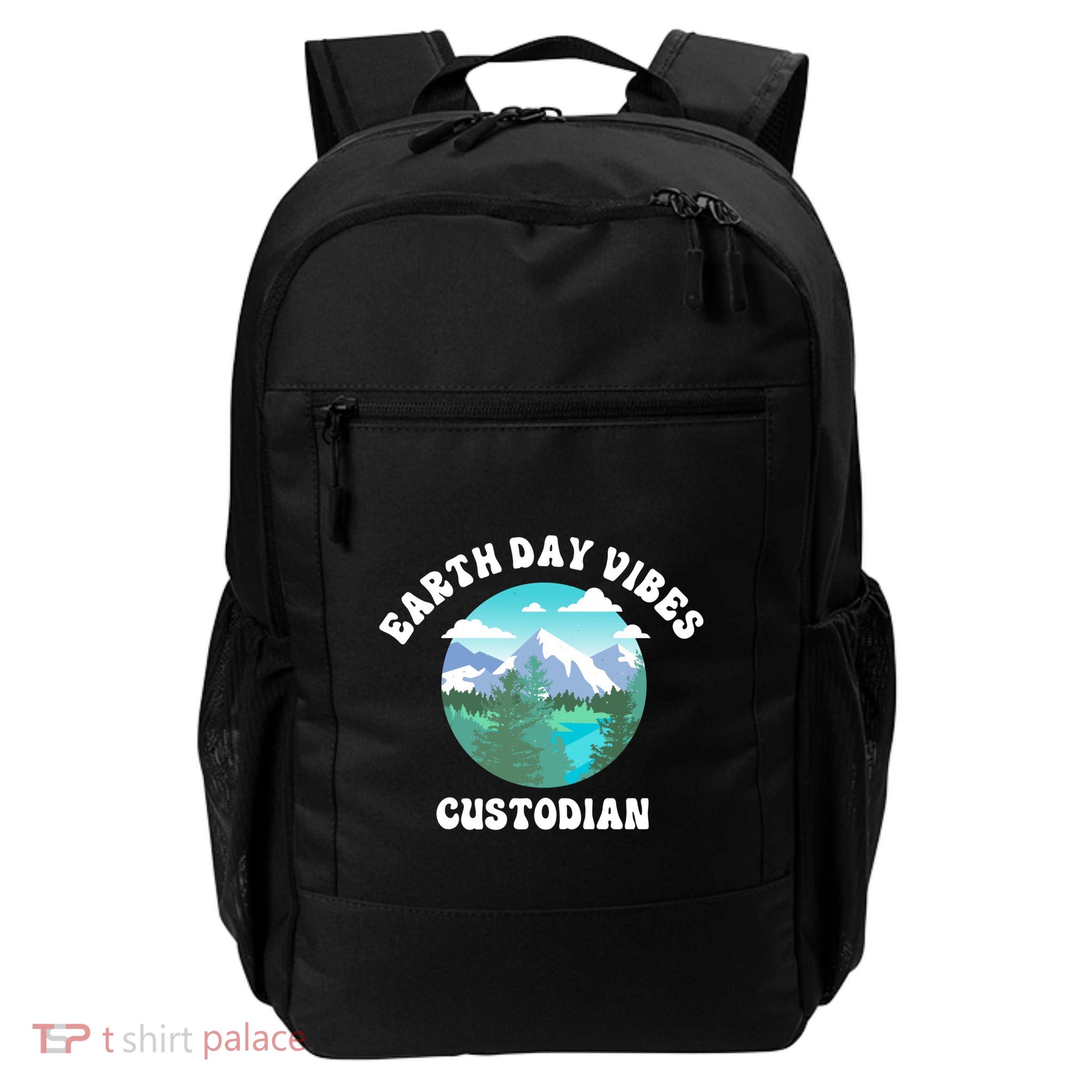 Earth Day Vibes Custodian Cute Gift Daily Commute Backpack