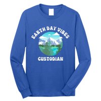 Earth Day Vibes Custodian Cute Gift Long Sleeve Shirt