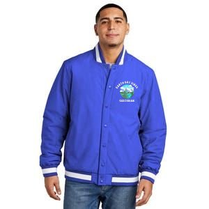 Earth Day Vibes Custodian Cute Gift Insulated Varsity Jacket