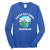 Earth Day Vibes Custodian Cute Gift Tall Long Sleeve T-Shirt