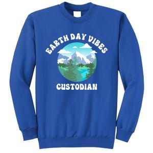 Earth Day Vibes Custodian Cute Gift Tall Sweatshirt