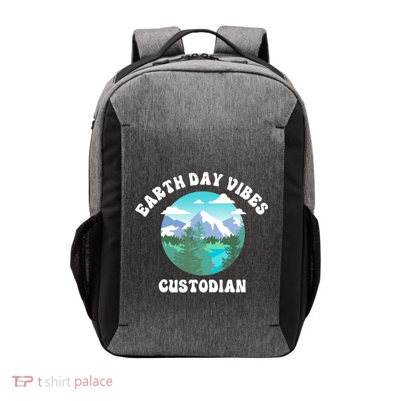Earth Day Vibes Custodian Cute Gift Vector Backpack
