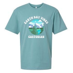 Earth Day Vibes Custodian Cute Gift Sueded Cloud Jersey T-Shirt