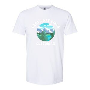 Earth Day Vibes Custodian Cute Gift Softstyle CVC T-Shirt