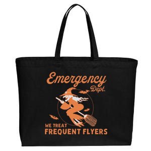 Emergency Dept We Treat Frequent Fliers ER Nurse Halloween Cotton Canvas Jumbo Tote