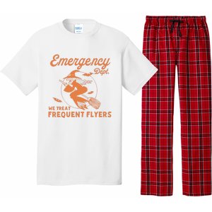 Emergency Dept We Treat Frequent Fliers ER Nurse Halloween Pajama Set