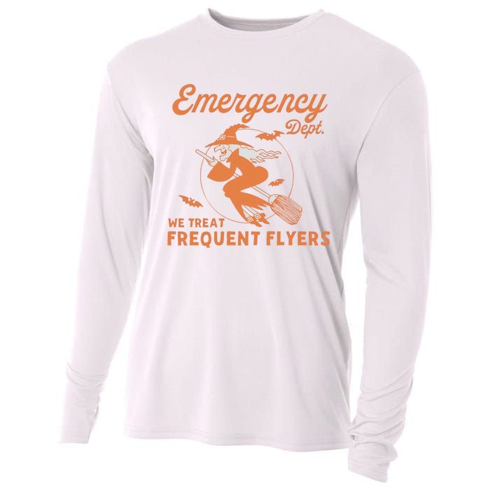 Emergency Dept We Treat Frequent Fliers ER Nurse Halloween Cooling Performance Long Sleeve Crew