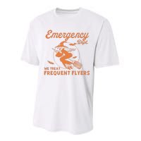 Emergency Dept We Treat Frequent Fliers ER Nurse Halloween Performance Sprint T-Shirt