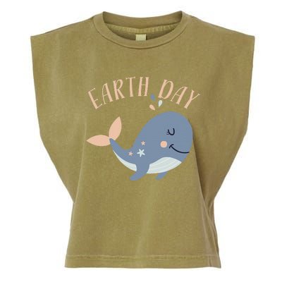 Earth Day Whale Garment-Dyed Women's Muscle Tee