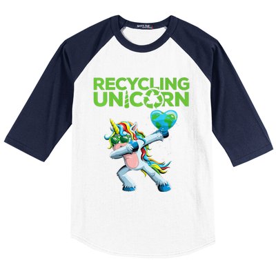 Earth Day With Dabbing Unicorn For And Teachers Baseball Sleeve Shirt