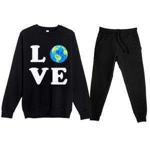 Earth Day Women Environment Premium Crewneck Sweatsuit Set