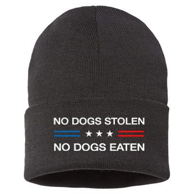 Eating Dogs Was False 2024 Election Vote Kamala Harris Voter Sustainable Knit Beanie