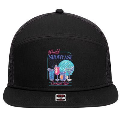 Epcot Drinking World Showcase Cocktail Club Drinking Team 7 Panel Mesh Trucker Snapback Hat