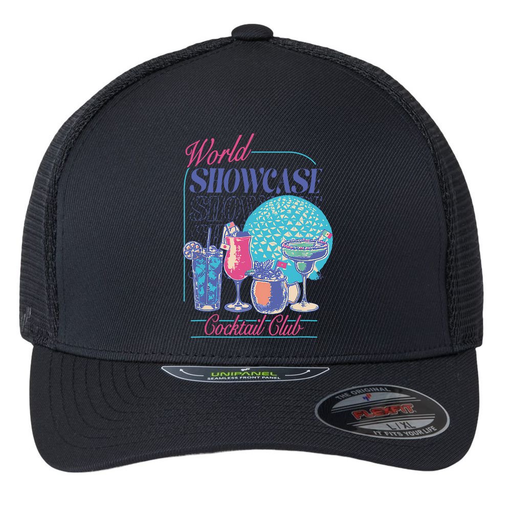 Epcot Drinking World Showcase Cocktail Club Drinking Team Flexfit Unipanel Trucker Cap