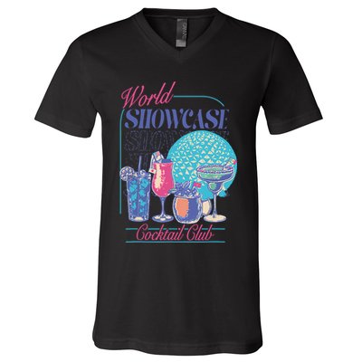 Epcot Drinking World Showcase Cocktail Club Drinking Team V-Neck T-Shirt