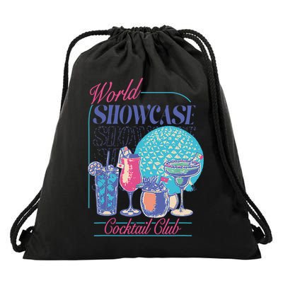 Epcot Drinking World Showcase Cocktail Club Drinking Team Drawstring Bag