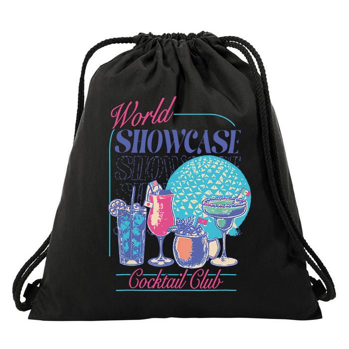 Epcot Drinking World Showcase Cocktail Club Drinking Team Drawstring Bag