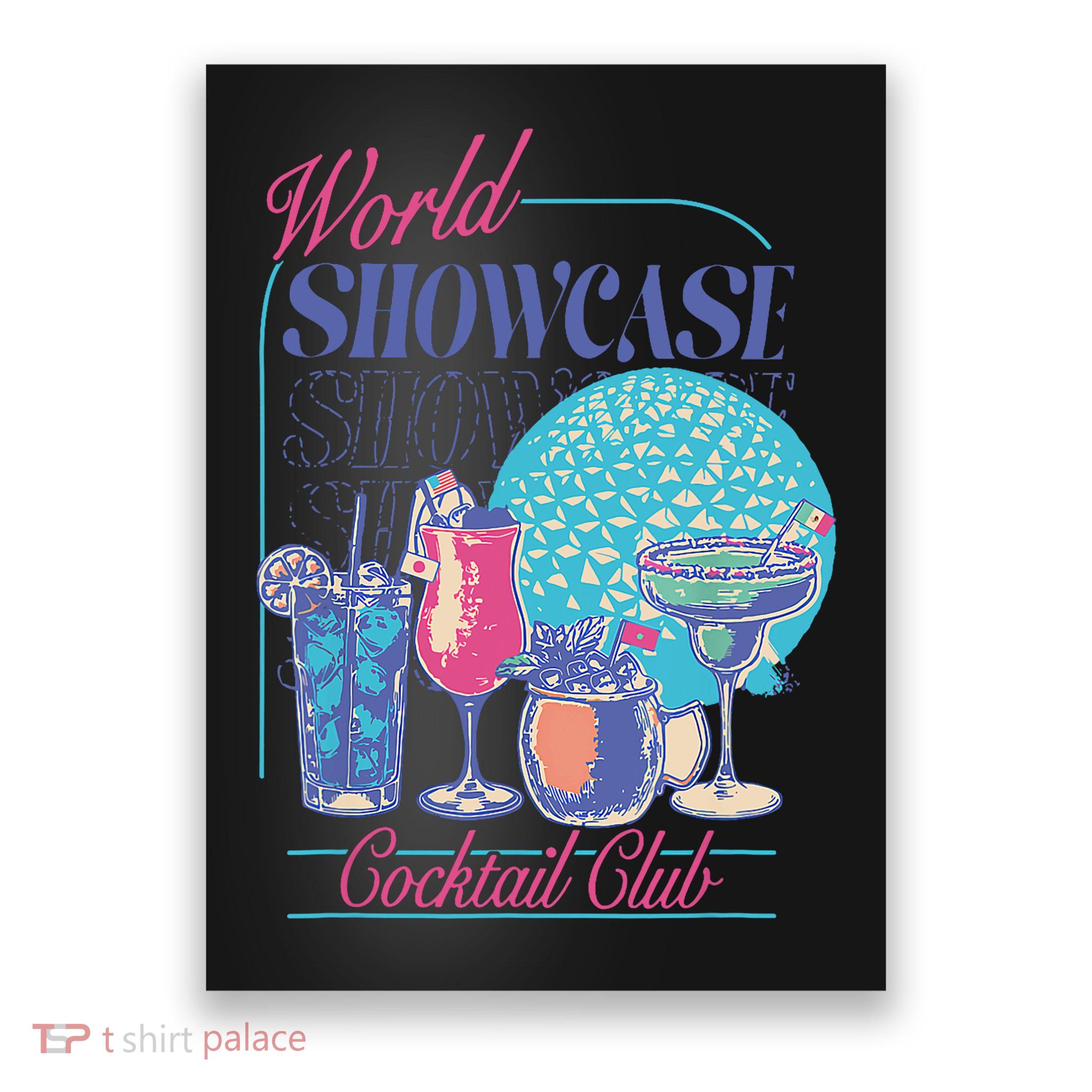 Epcot Drinking World Showcase Cocktail Club Drinking Team Poster