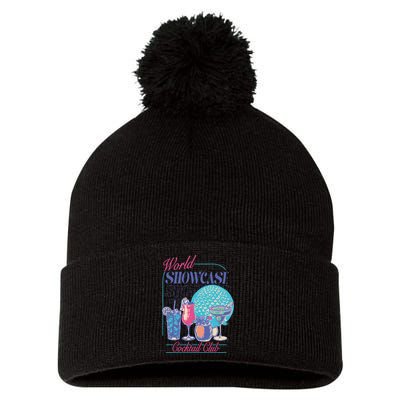 Epcot Drinking World Showcase Cocktail Club Drinking Team Pom Pom 12in Knit Beanie