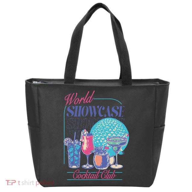 Epcot Drinking World Showcase Cocktail Club Drinking Team Zip Tote Bag