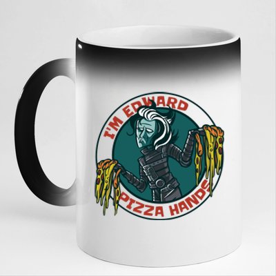 Edward Pizza Hands Parody 11oz Black Color Changing Mug