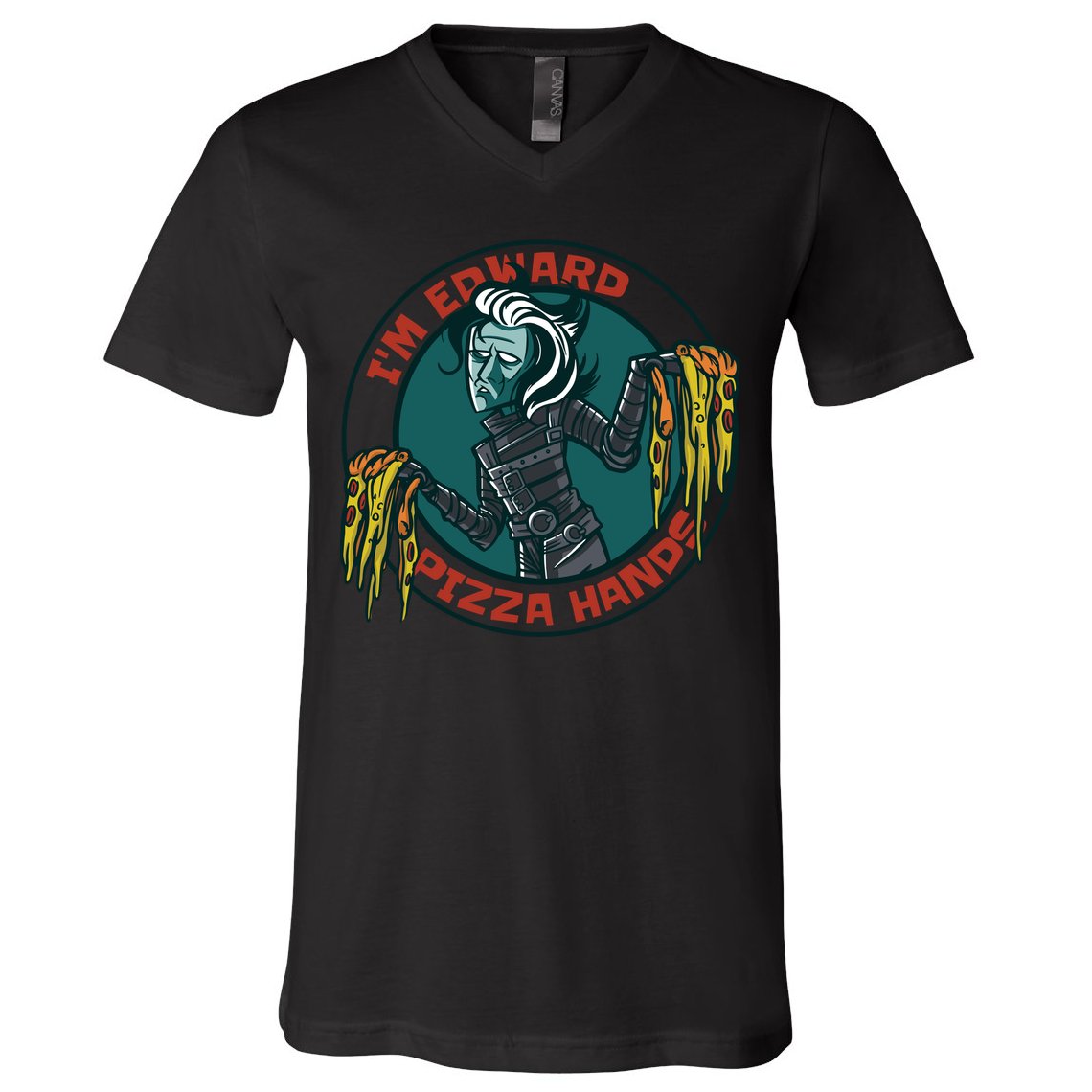 Edward Pizza Hands Parody V-Neck T-Shirt