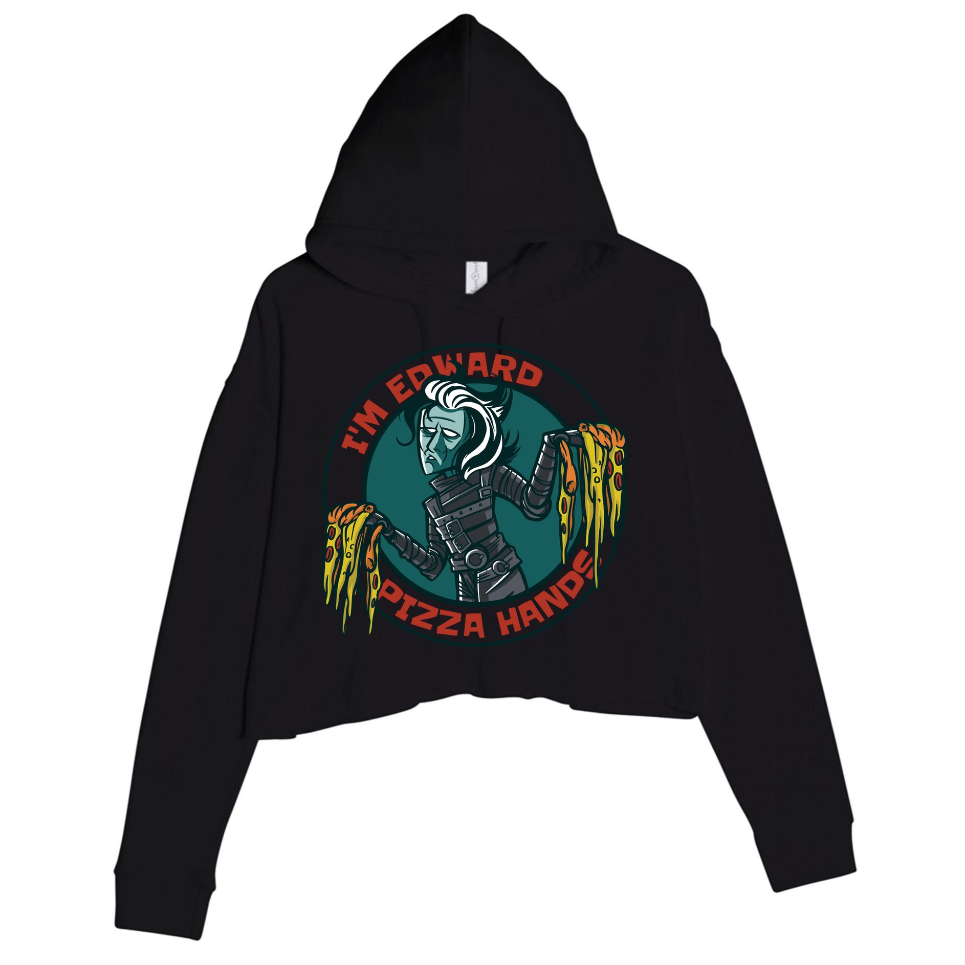 Edward Pizza Hands Parody Crop Fleece Hoodie