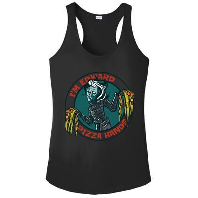 Edward Pizza Hands Parody Ladies PosiCharge Competitor Racerback Tank