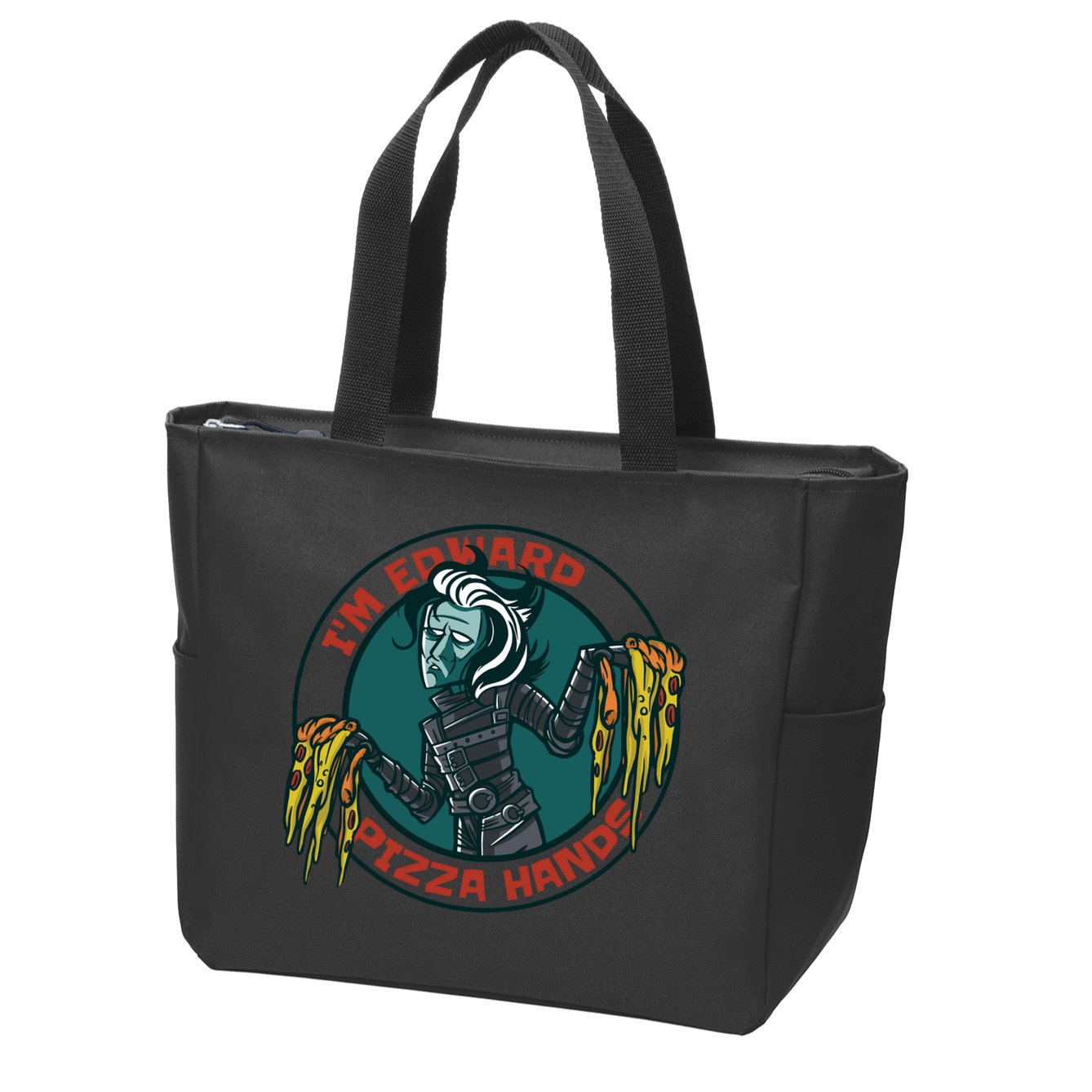 Edward Pizza Hands Parody Zip Tote Bag