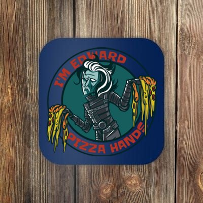 Edward Pizza Hands Parody Coaster