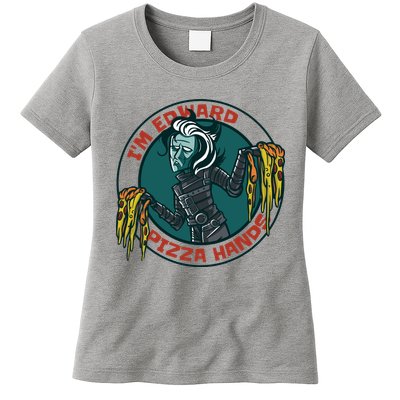 Edward Pizza Hands Parody Womens T-Shirt