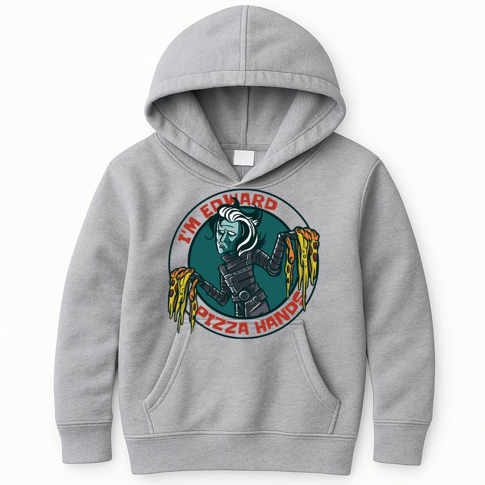 Edward Pizza Hands Parody Kids Hoodie