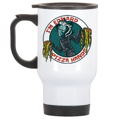 Edward Pizza Hands Parody Stainless Steel Travel Mug