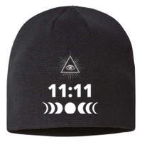 Eleven Eleven 11:11 Numerology Law Of Attraction New Age Sustainable Beanie