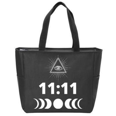 Eleven Eleven 11:11 Numerology Law Of Attraction New Age Zip Tote Bag