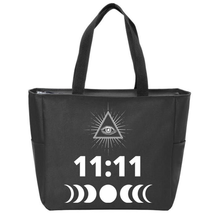 Eleven Eleven 11:11 Numerology Law Of Attraction New Age Zip Tote Bag