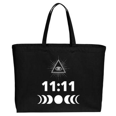 Eleven Eleven 11:11 Numerology Law Of Attraction New Age Cotton Canvas Jumbo Tote