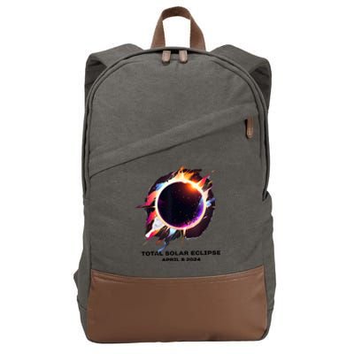 Eclipse Event 2024 Total Solar Eclipse Cotton Canvas Backpack