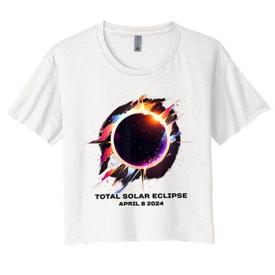 Eclipse Event 2024 Total Solar Eclipse Women's Crop Top Tee