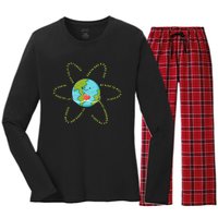 Earthday Everyday 54th Anniversary 2024 Earth Day Women's Long Sleeve Flannel Pajama Set 