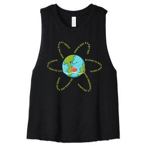 Earthday Everyday 54th Anniversary 2024 Earth Day Women's Racerback Cropped Tank