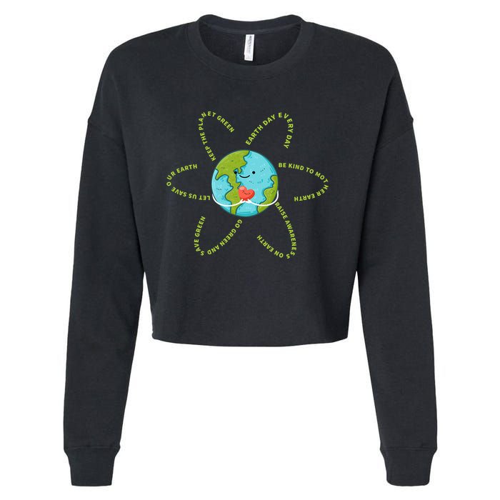 Earthday Everyday 54th Anniversary 2024 Earth Day Cropped Pullover Crew