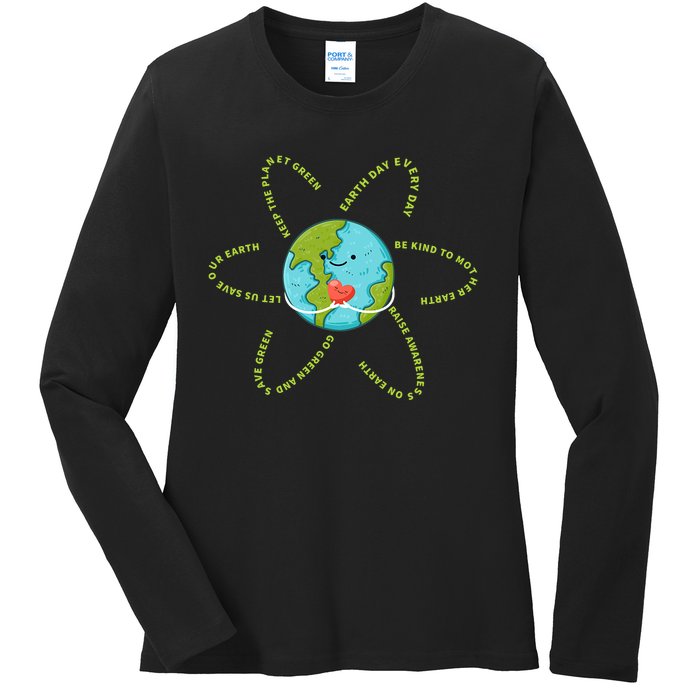 Earthday Everyday 54th Anniversary 2024 Earth Day Ladies Long Sleeve Shirt