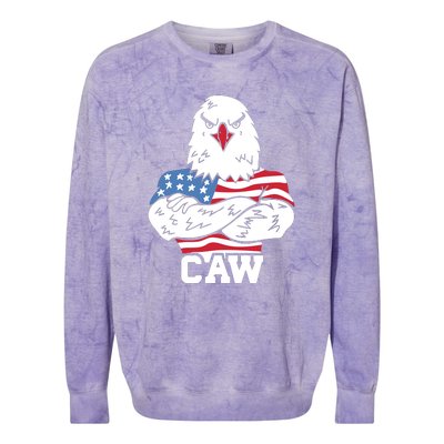 Eagle Eyes American Flag Patriotic 4th Of July USA Gift Colorblast Crewneck Sweatshirt