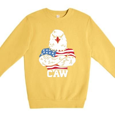 Eagle Eyes American Flag Patriotic 4th Of July USA Gift Premium Crewneck Sweatshirt