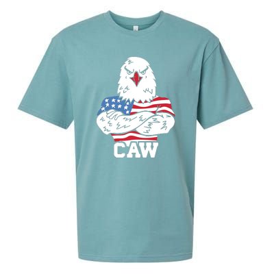 Eagle Eyes American Flag Patriotic 4th Of July USA Gift Sueded Cloud Jersey T-Shirt