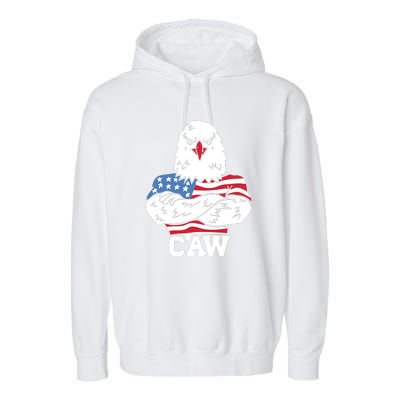 Eagle Eyes American Flag Patriotic 4th Of July USA Gift Garment-Dyed Fleece Hoodie