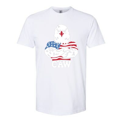 Eagle Eyes American Flag Patriotic 4th Of July USA Gift Softstyle CVC T-Shirt